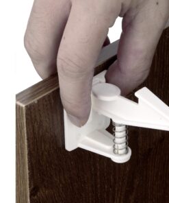 12 Pack Cabinet Locks Child Safety Latches - Vmaisi Baby Proofing Cabinets Drawer Lock with Adhesive Easy Installation - No Drilling or Extra Screws (White) Standard 12.0 21 71Gfei42YbL