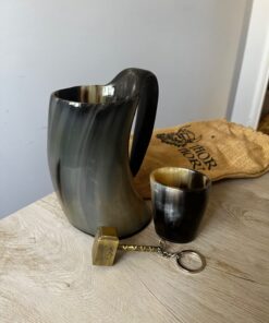 Trondebal Viking Drinking Horn Mug, 15-20 Oz Natural Ox Horn Cup & Cofee Stein | Cool Unique Gift for Men and Women, Home Decor Accessories | Shot Glasses for Beer, Ale, Whiskey, Mead 42 71GfhqPHsDL