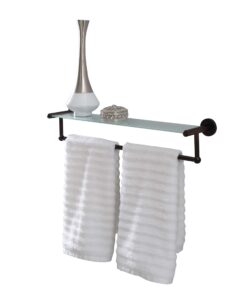 Alternative view of Organize It All Oil Rubbed Glass Shelf with Towel Bar, Bronze