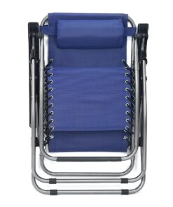 EMMETTS Ourdoor Black Zero Gravity Lounge Chair with Pillow and Cup Holder (Blue) 14 71GfyfTnPbL
