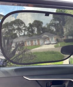 Enovoe Car Window Shades for Baby (21"x14") - 4 Pack - Sun Shade Blocker, Cling Window Cover - Glare Shield and UV Rays Protection for Your Child - Side Window Screens for SUV- Mesh Car Window Shade Black 44 71GgOUazLVL