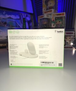 Belkin 3-In-1 Wireless Charging Station - Fast Wireless Charging For Apple Iphone 14, Iphone 13 & Iphone 12 Series & Apple Watch (All Series) - With Additional USB A Port For Multiple Devices (White) White Charging Dock 48 71GhYqT0FPL