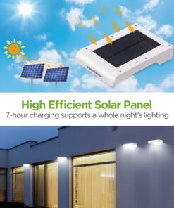 InnoGear Solar Gutter Lights, 24 LEDs Solar Motion Sensor Lights IP65 Waterproof Solar Outdoor Lights Solar Wall Lights Security Lighting for Yard Porch Patio, Pack of 4 30 71GhhLYxJL