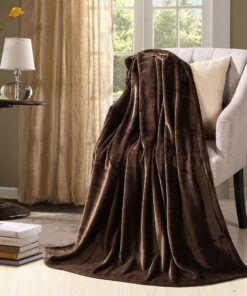 Alternative view of HYSEAS Flannel Fleece Throw Blanket Chocolate - Super Soft Plush Microfiber Solid Blanket for Couch, Bed, Chair, Sofa - Fuzzy Cozy Lightweight - 50x60 Inch Throw(50"x60")