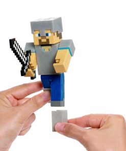 Minecraft Survival Mode Steve with Iron Armor Action Figure - Series 4 13 71GiArD1ZDL
