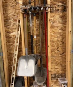 HOME IT Mop And Broom Holder - Garage Storage Systems with 5 Slots, 6 Hooks, 7.5lbs Capacity Per Slot - Garden Tool Organizer For 11 Tools - For Home, Kitchen, Closet, Laundry Room - Off-White 37 71Gizi2QjZL