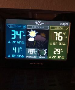 AcuRite 02027A1 Color Weather Station with High Low Temperature and Humidity with Moon Phase, Dark Themed (02027A), Black Display 39 71Gj40peXaL