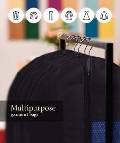 Garment Bags with Shoe Bag - Breathable Garment Bag Covers Set of 5 for Suit Carriers, Dresses, Linens, Storage or Travel - Suit Bag with Clear Window 33 71GjDHoXgYL