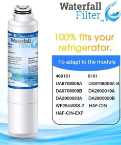 Waterfall Filter - Refrigerator Water Filter Comptaible with DA29-00020B , DA29-00020A, HAF-CIN/EXP, HAF-CIN, DA97-08006A, 469101, RF28HMEDBSR, RF4287HARS 4 71GkIsicBIL