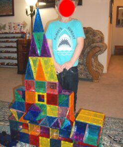 PicassoTiles 100 Piece Set 100pcs Magnet Building Tiles Clear Magnetic 3D Blocks Construction Playboards, Creativity Beyond Imagination, Inspirational, Recreational, Educational Conventional 53 71GkLEEJvhL