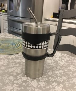 Travel Mug 30 Oz. Stainless Steel Tumbler -Removable Handle | Sliding & Regular Lid, 3 Straws & Cleaning Brush | Double Wall Vacuum Insulated Rambler Suitable For Coffee Hot & Cold Drinks By Ziloes 23 71GklV5EERL