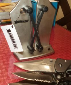 Official As Seen On TV Bavarian Edge Kitchen Knife Sharpener by BulbHead, Sharpens, Hones, & Polishes Serrated, Beveled, Standard Blades 37 71Gmbjy gKL