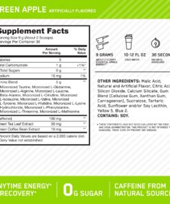 Optimum Nutrition Amino Energy - Pre Workout with Green Tea, BCAA, Amino Acids, Keto Friendly, Green Coffee Extract, Energy Powder - Green Apple, 30 Servings (Packaging May Vary) 30 Servings (Pack of 1) 20 71Gn4yksLL