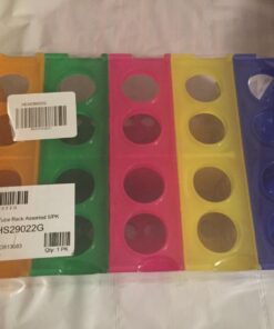 Heathrow Scientific HS29022G Interlocking 4 Way Tube Rack, Polypropylene, Assorted Colors (Blue, Green, Pink, Yellow, Orange), Pack of 5 9 71GnULN63hL