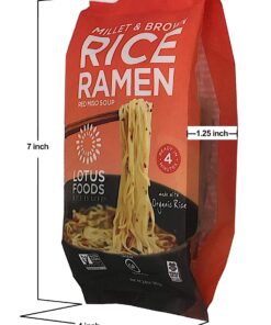 Lotus Foods Bulk Food Organic Millet & Brown Rice Ramen Noodles with Red Miso Soup, Gluten-Free Easy to Cook & Healthy Japanese Noodles with Instant Gourmet Broth, 2.8 Oz (Pack of 10) 2.8 Ounce (Pack of 10) 29 71Gnb 60jUL 1