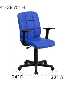 Flash Furniture Clayton Mid-Back Blue Quilted Vinyl Swivel Task Office Chair with Arms 25 71Go8QRm0uL