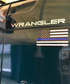 Thin Blue Line Flag Decals - 3x5 in. Black White and Blue American Flag Stickers for Cars, Trucks - in Support of Police and Law Enforcement Officers (2-Pack) 2-pack 29 71GoldCKHLL