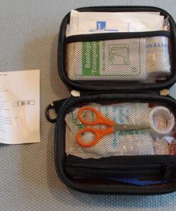 I GO 85 Pieces Hard Shell Mini Compact First Aid Kit, Small Personal Emergency Survival Kit for Travel Hiking Camping Backpacking Hunting Marine Car Red 54 71GpP31X6mL