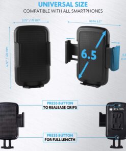 Bestrix Phone Car Holder for Dash & Windshield | Car Phone Holder Mount for Dashboard Compatible with iPhone 11Pro Xr Xs XS MAX X 8 8Plus 7 6Plus Galaxy Note S7 8 9 10 & All Smartphones up to 6.5" 18 71GpYskDF4L