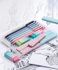 Four Candies Cute Mechanical Pencil Set, 6PCS Pastel Pencils 0.5mm & 0.7mm with 360PCS HB Pencil Leads, 3PCS Erasers and 9PCS Eraser Refills, Aesthetic Mechanical Pencils for Girls Writing 0.5&0.7 mm 32 71GqA9J4LGL