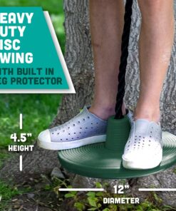 Squirrel Products Heavy Duty Plastic Tree Swing - Single Disc Rope Swing with Leg Protectors - Additions & Replacements - Outdoor Play Equipment - Green 19 71GqmzmBDkS 3