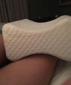 Cushy Form Knee Pillow for Side Sleepers - Standard Orthopedic Wedge Leg Pillow for Sleeping and Hip & Lower Back Pain - Contour Memory Foam Cushion for Pregnancy, Washable Cover & Travel Bag, White 55 71Gr5Q ZPNL