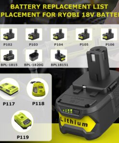 Powilling 2Pack 6.0Ah 18V Replacement Battery for Ryobi 18V Lithium Battery P102 P103 P105 P107 P108 P109 Ryobi ONE+ Cordless Tool 19 71GrwPaMt0L