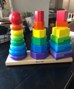 Melissa & Doug Geometric Stacker - Wooden Educational Toy - Shape Sorter And Stacking Toy, Stacking Tower Toy For Babies, Toddlers And Kids Ages 2+, Multicolor, Playsets 35 71Gs4W9oQWL
