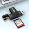 USB 3.0 SD Card Reader, Rocketek 2 Slots Memory Card Reader with a Build-in Micro SD Card Cap for SDXC/SDHC/UHS-I SD Cards, TF/Micro SD Cards Reader - Take It as a USB 3.0 Flash Drive 48 71GsCLjgtL