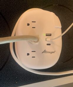 Alitayee USB C Travel Power Strip,Portable Power Strip with 3 Outlets 3 USB Ports Fast Charge, USB Extension Cord with Flat Plug and 4ft Wrapped Around Extension Cord for Cruise Travel Home Office 15.5W USB-4FT 02-White 24 71GsrYZc pL