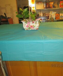 Unique Rectangular Plastic Table Cover, 54" x 108", Caribbean Teal 54" x 108" 13 71GtJjZYUgL