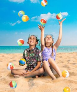 Alternative view of Top Race Mini Beach Balls Bulk - Mini Inflatable Beach Ball, Sport Ball - Rainbow Blow Up Bulk Beach Balls for Kids, Sport, Beach, Pool Toys and Water Games - Hawaiian Party Decorations or Pool Party Pack of 25