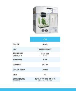 Fluval Chi II Series Aquarium Set, 5-Gallon - Aquarium Tank with Ambient LED Lighting, Flowing Water, and Elegant Design, White 5 gal 40 71Gtk4XT9eL