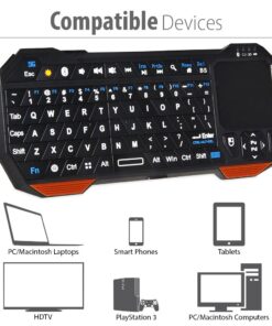 Fosmon Mini Bluetooth Keyboard (QWERTY Keypad), Wireless Portable with Touchpad, Compatible with Apple TV, Amazon Fire Stick, PS4, PS4 Pro, PS5, HTPC/IPTV, VR Glasses, Smartphones 25 71GunB1awPL