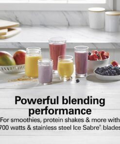 Alternative view of Hamilton Beach Power Elite Wave Action blender-for Shakes & Smoothies, Puree, Crush Ice, 40 Oz Glass Jar, 12 Functions, Stainless Steel Ice Sabre-Blades, Black (58148A) Blender with 40 Oz Glass Jar