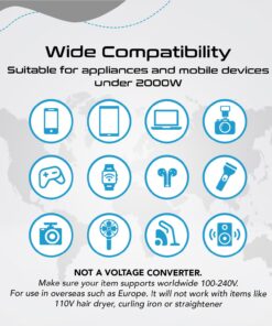 Ceptics Universal Travel Adapter Plug World Power W/ 4 USB Ports - Charge Cell Phones, Smart Watches, iPhones - For International Europe, China, UK, UAE, Australia - Type A, C, G, I 1 Pack World Adapter W/USB 34 71Gv5qid3oL