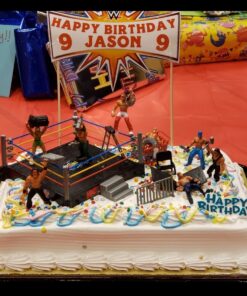 Liberty Imports Ultimate 32-Piece Wrestling Miniature Toys for Kids Pretend Play, Wrestler Figures with 2 Rings & Realistic Accessories for Boys and Girls, Great for Cake Toppers, Parties 39 71GvGMVAhKL
