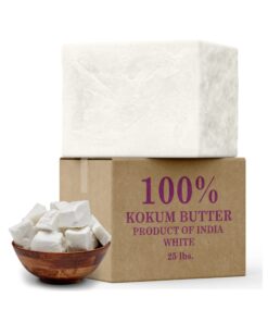 Raw Kokum Butter 8 oz. 100% Pure Natural Cold Pressed (HDPE Food Grade Jar) - Great for Skin, Body and Hair Moisturizer, DIY Creams, Balms, Lotions and Soap Making. 14 71GviJIQmuL