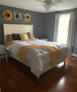 NTBAY 100% Pure Cotton Cable Knit Throw Blanket, Super Soft Warm 51x67 Knitted Throw Blanket for Couch, Sofa, Chair, Bed - Extra Cozy, Machine Washable, Comfortable Home Decor, Yellow Throw(51"x67") 31 71GvnQlD07L