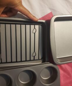 Ecolution EIOGY-1204 Toaster Oven Bakeware 4Piece Set | Nonstick Heavy Duty Carbon Steel,Gray Gray 42 71GwJedvnL