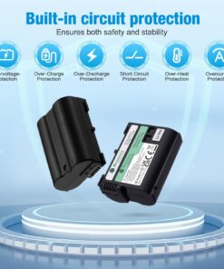 Powerextra EN-EL15a EN-EL15b EN-EL15c Battery and Dual USB Charger Compatible with Nikon D780, Z6, Z7, D850, D810, D810A, D800, D800E, D7500, D7200, D7100, D7000, D750, D810, D610, D600, 1v1 Cameras 19 71GxBCrkPqL