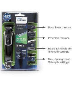 Philips Norelco Multigroom 3100 with 5 attachments and skin-friendly blades, QG3330/49 48 71Gz139poYL