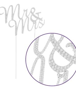 Ella Celebration Mr and Mrs Wedding Cake Topper Rhinestone Monogram Decoration Cake Toppers Mr & Mrs (Silver) Silver 23 71GzqKKoDKL
