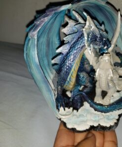 StealStreet SS-G-71533 Light Blue Dragon Mom with White Baby Statue Figurine, 7" 34 71H b3lo96L