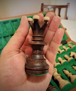 Wegiel Handmade European Ambassador Chess Set - Wooden 21 Inch Beech & Birch Board with Felt Base - Carved Hornbeam & Sycamore Wood Chess Pieces Ambassador - Brown 70 71H htbShqL