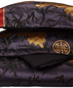 Alternative view of Chezmoi Collection 7-Piece Black Gold Red Palace Dragon Jacquard Comforter Set, King Size Gold/Red