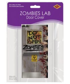 Beistle Zombie Lab Door Cover, 5’ x 30” – Plastic for Indoor & Outdoor Use – Easily Display – Halloween Decorations, Horror Front Door Cover, Scary Haunted Decor Zombies Lab 14 71H rAu1FZL