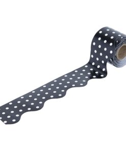 Carson Dellosa 36 Ft Scalloped Black and White Polka Dot Bulletin Board Borders, Classroom Borders for Bulletin Board, White Board, Cork Board, Locker, and Classroom Décor, Bulletin Board Trim Black & White Dots 22 71H yzMazQL 1