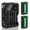 Ponkor Rechargeable Battery Packs for Xbox Series X|S/Xbox One, 2x2600mAh Batteries with High-Speed Charging Station for Xbox One S/Xbox One X/Xbox One Elite Controller 24 71H02EUtKnL