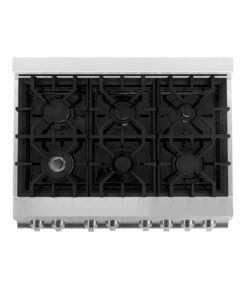 ZLINE 36" 4.6 cu. ft. Dual Fuel Range with Gas Stove and Electric Oven with Color Door Options (RA36) (Stainless Steel) 15 71H05Uyb9qL